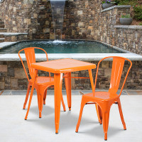 Flash Furniture CH-31330-2-30-OR-GG Metal Table Set in Orange